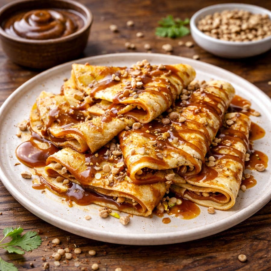 Crepas de arroz con cajeta