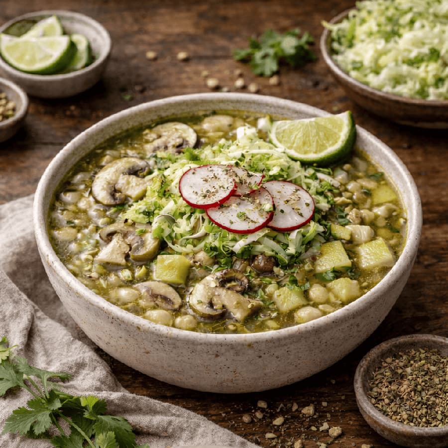 Pozole verde vegano
