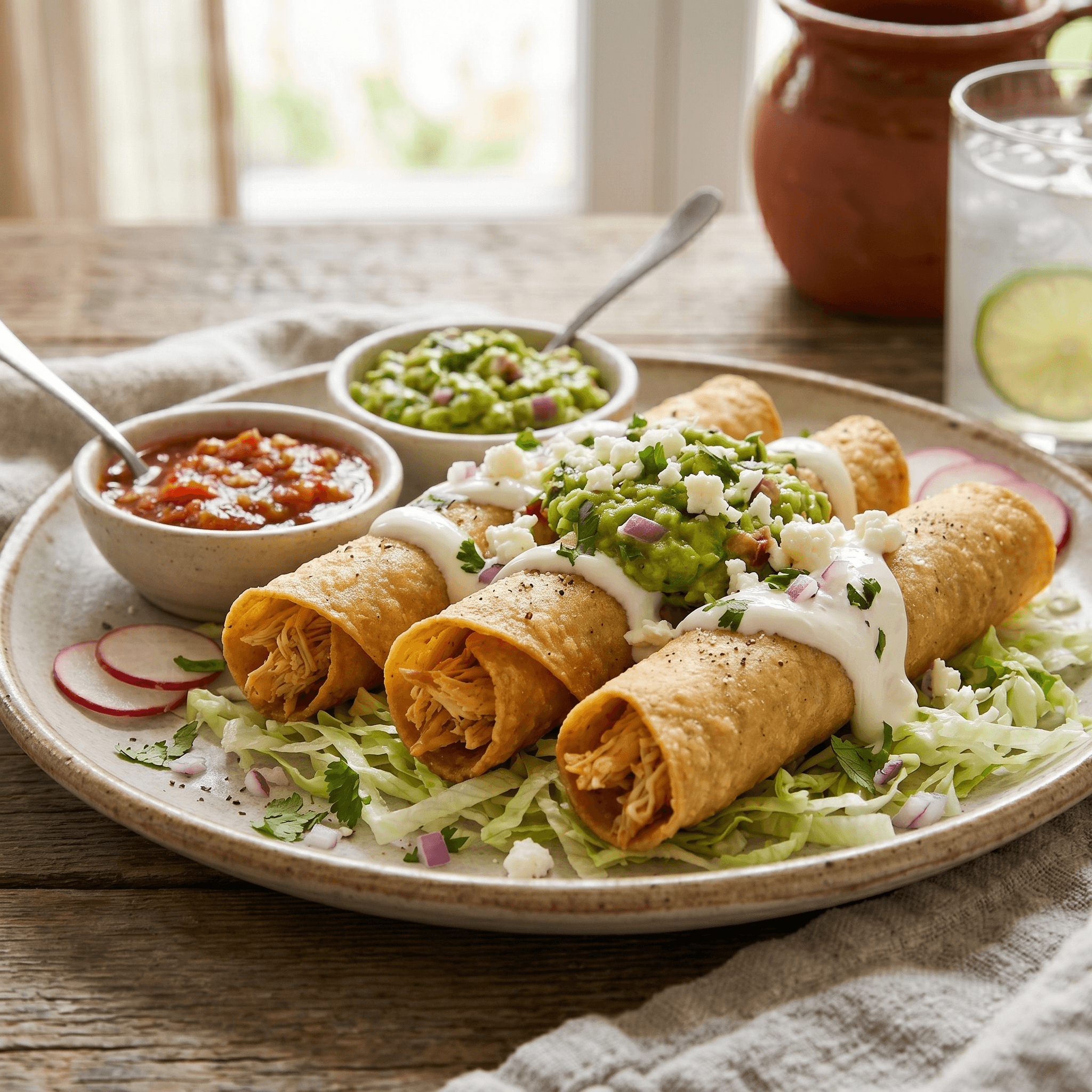Flautas de pollo