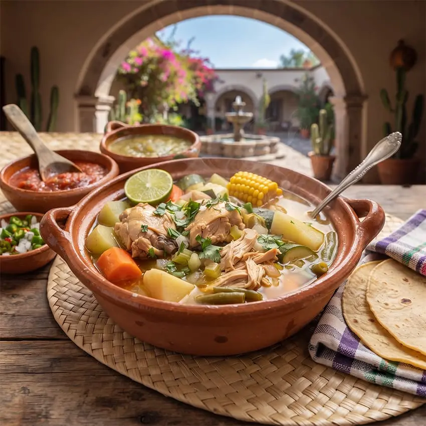 Caldo de pollo casero